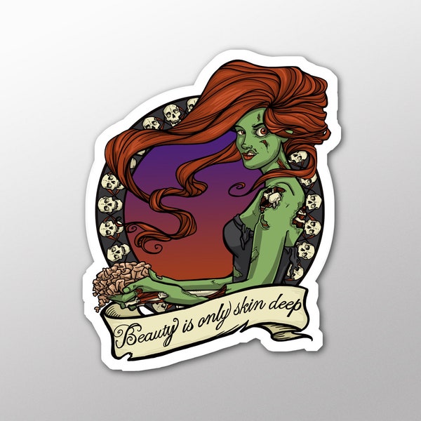 Creepy Laptop Decals - Zombie Beauty sticker