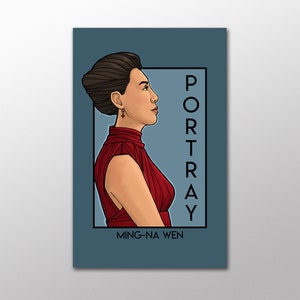 Portrait - Ming Na Wen - Série She - Carte postale surdimensionnée