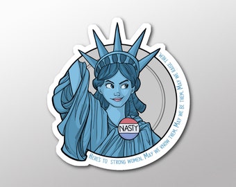Individual Die Cut Nasty Lady Liberty sticker (Item 01-374)