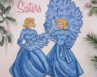 White Christmas Sisters Cross Stitch Pattern