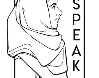 Speak- She Series Coloring Page - Digital Download
