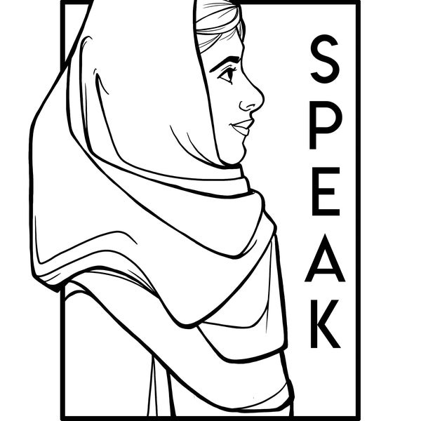 Speak- She Series Coloring Page - Digital Download