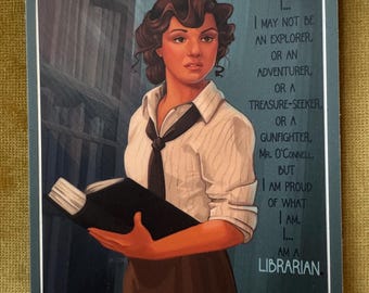 Evie la bibliotecaria - adesivo singolo fustellato