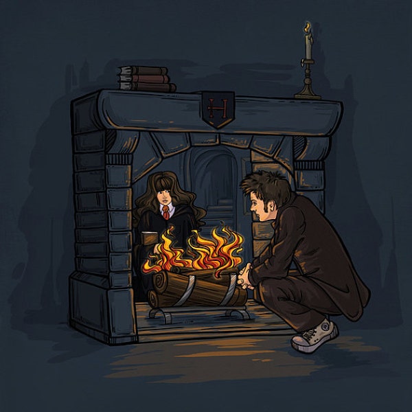 La sorcière dans la cheminée Notecard - (article 05-305)