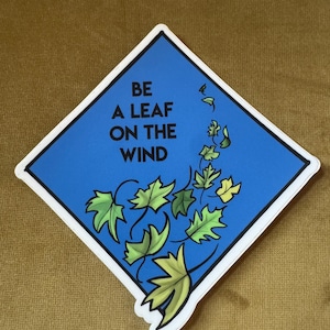 Waterbottle sticker- Leaf on the Wind