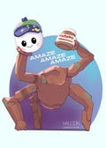 Karen Hallion Robot Postcard: Nutella Jar, Starry Hat (5 x 7 Inch)
