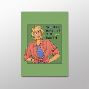 Decoração de escritório - Cartão postal "A mulher herda a terra"