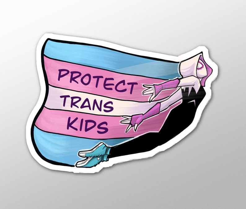 Protect Trans Kids die cut sticker image 1