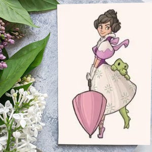 Arte lindo - Postal de la chica de la mansión
