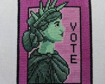 Statue of Liberty Cross Stitch Pattern - Vote