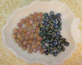 4 Cabs - 11mm Round Dome Vintage New Old Stock (NOS) Opal Glass Cabochons - Blue or Pink