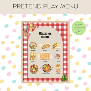 Pretend Play, Kids Menus, Role Play, Dramatic Play, Playroom Prints, Pretend Shop, Imagination Props, Preschool Prints, Montessori Prints
