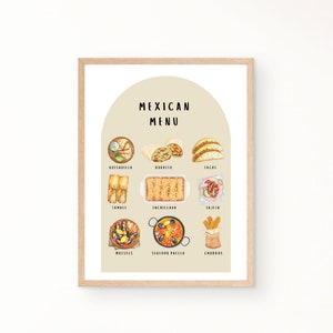 Menu mexicain de jeu de simulation pour enfants, imprimés éducatifs, imprimés salle de jeux, imprimés école à la maison, imprimés salle de classe, imprimés préscolaire, imprimés Montessori
