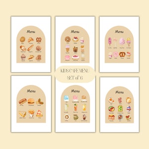 Ensemble de menus de jeu de simulation pour enfants, impressions éducatives, impressions pour salle de jeux, impressions pour école à la maison, impressions pour salle de classe, impressions pour enfants d'âge préscolaire, impressions Montessori