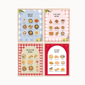 ENSEMBLE de menus de jeu de simulation pour enfants, impressions éducatives, impressions de salle de jeux, jeu dramatique, jeu de rôle, salle de classe, préscolaire, Montessori, menu imprimable