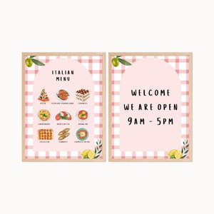 Menú de comida italiana para niños Juego de simulación, Juego de rol en restaurante, Menú imprimible, Impresiones Montessori, Impresiones de sala de juegos, Impresiones en el aula
