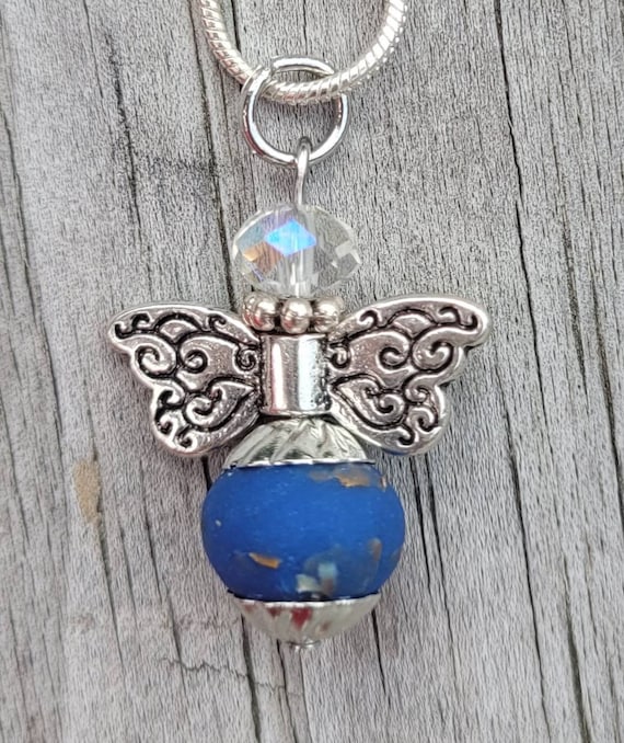 Dried Flower Flowers Keepsake Angel Pendant Necklace Memorial Jewelry  Wedding Funeral Baby Pageant Vacation