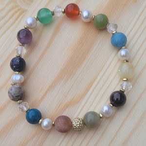 Colors of Heaven Bracelet Revelation 21 Bible Scripture Religious Christian Stones Pearls Jasper Agate Amethyst Lapis Lazuli Handmade Gift