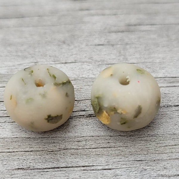 Dried Flower Memorial Beads  Individual Clay Beads with Small Holes Approximately  8 to 10 mm