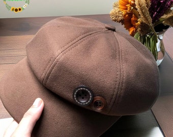 Schilder baret, achthoekige hoed voor dames, achthoekige reishoed, handgemaakte zonnehoed/baret, cadeau voor haar, meerdere stijlen van baretten