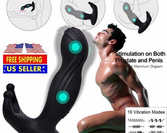 Male Prostate Massager Anal Butt Plug Penis Cock Ring Vibrator Sex Toys Couples