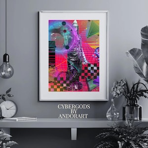 Cybergods: Cyberpunk  Matte Stretched Wall Art, Home Decor, Print Poster, Vintage Artwork, Gift Idea