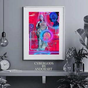 Cybergods: Cyberpunk  Matte Stretched Wall Art, Home Decor, Print Poster, Vintage Artwork, Gift Idea
