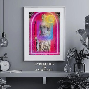 Cybergods: Cyberpunk  Matte Stretched Wall Art, Home Decor, Print Poster, Vintage Artwork, Gift Idea