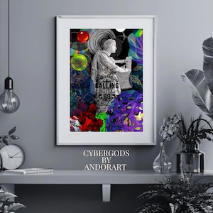 Cybergods: Cyberpunk  Matte Stretched Wall Art, Home Decor, Print Poster, Vintage Artwork, Gift Idea