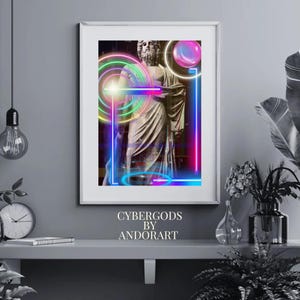 Cybergods: Cyberpunk  Matte Stretched Wall Art, Home Decor, Print Poster, Vintage Artwork, Gift Idea