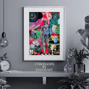 Cybergods: Cyberpunk  Matte Stretched Wall Art, Home Decor, Print Poster, Vintage Artwork, Gift Idea