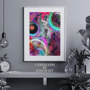 Cybergods: Cyberpunk  Matte Stretched Wall Art, Home Decor, Print Poster, Vintage Artwork, Gift Idea