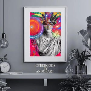 Cybergods: Cyberpunk  Matte Stretched Wall Art, Home Decor, Print Poster, Vintage Artwork, Gift Idea