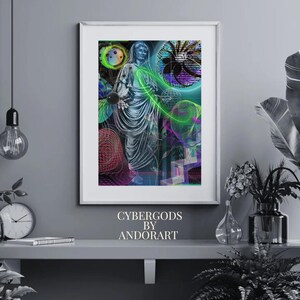 Cybergods: Cyberpunk  Matte Stretched Wall Art, Home Decor, Print Poster, Vintage Artwork, Gift Idea