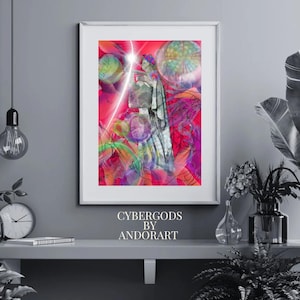 Cybergods: Cyberpunk  Matte Stretched Wall Art, Home Decor, Print Poster, Vintage Artwork, Gift Idea