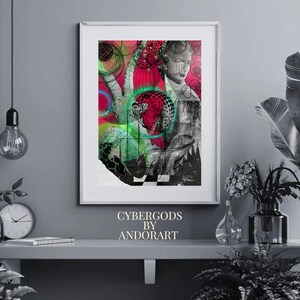 Cybergods: Cyberpunk  Matte Stretched Wall Art, Home Decor, Print Poster, Vintage Artwork, Gift Idea