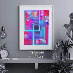 Cybergods: Cyberpunk  Matte Stretched Wall Art, Home Decor, Print Poster, Vintage Artwork, Gift Idea