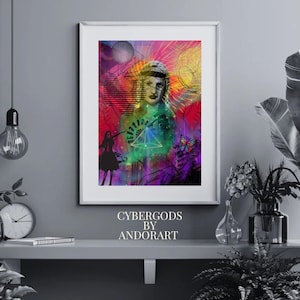 Cybergods: Cyberpunk  Matte Stretched Wall Art, Home Decor, Print Poster, Vintage Artwork, Gift Idea