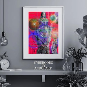 Cybergods: Cyberpunk  Matte Stretched Wall Art, Home Decor, Print Poster, Vintage Artwork, Gift Idea
