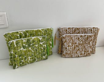 Pochette plate en coton matelassé