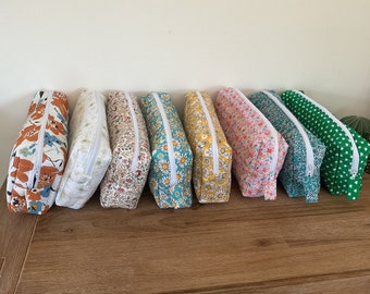 Quilted cotton toiletry bag
