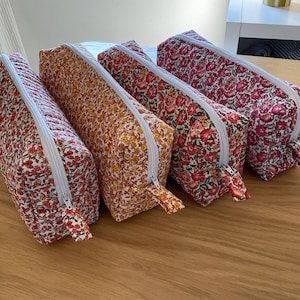 Quilted cotton toiletry bag