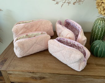 Trousse de toilette en coton matelassé