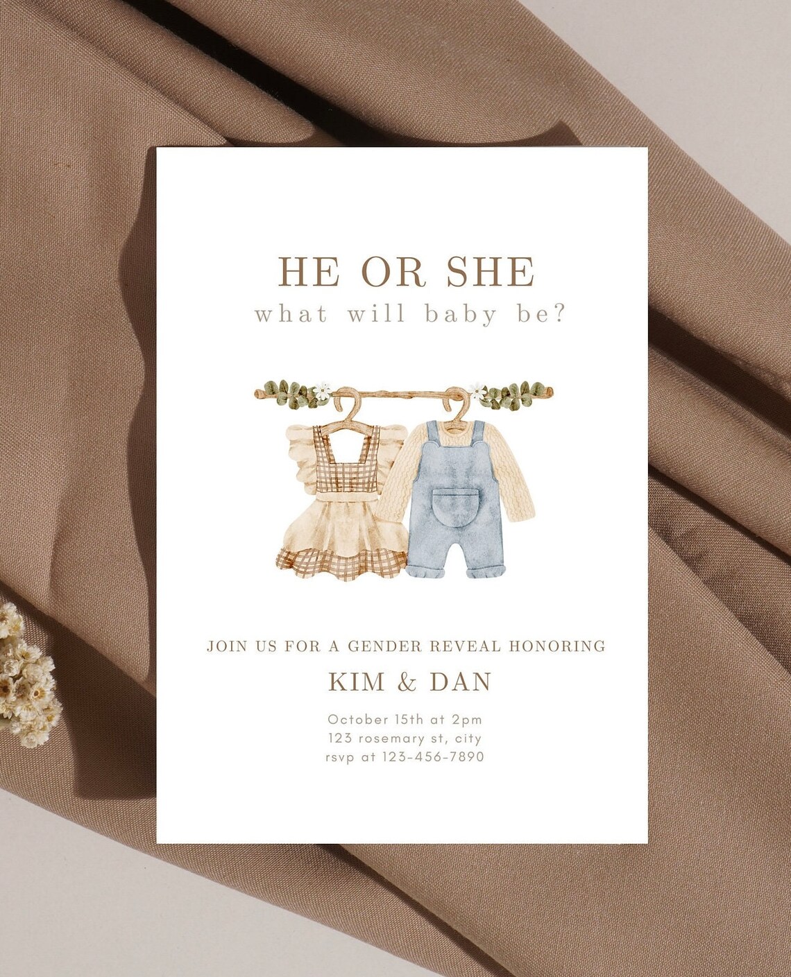 Gender Reveal Invitation Template, Minimalist Gender Reveal Party ...