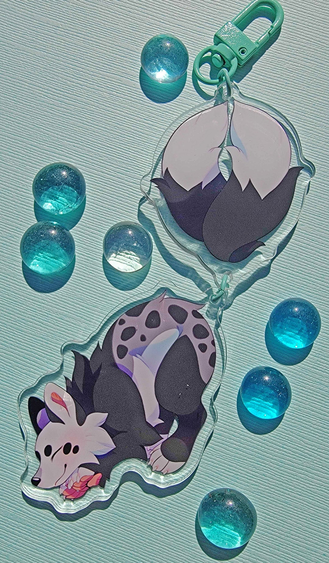Charming Two-tailed Kitsune Keychain - Etsy