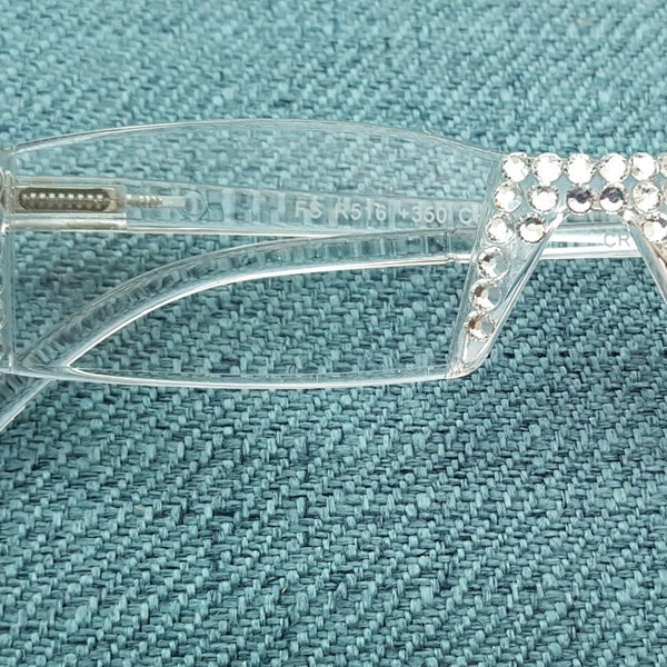 NEW STYLE Clear Crystal Reading Glasses made with Finest European Crystals spring hinge all strengths