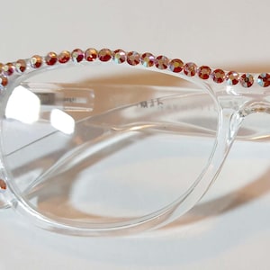 Sale !! Crystal Reading Glasses Spring HingeCrystal BLING Readers crystals  Lt Rose AB free ship