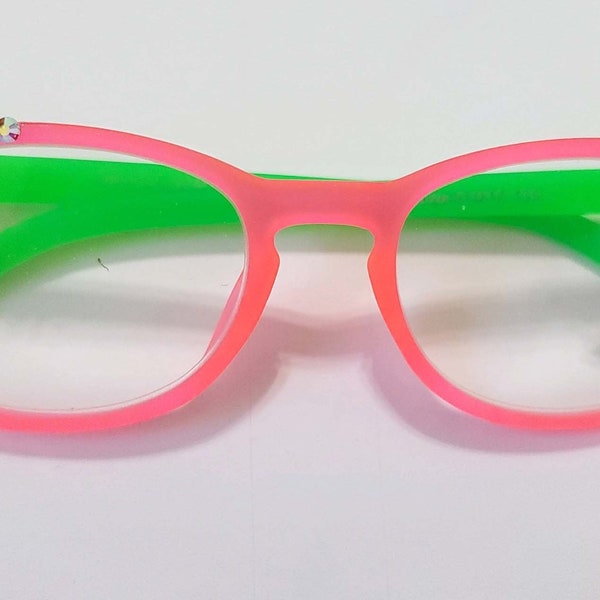 Hot Pink Lime Green Neon Fine European Reading Glasses