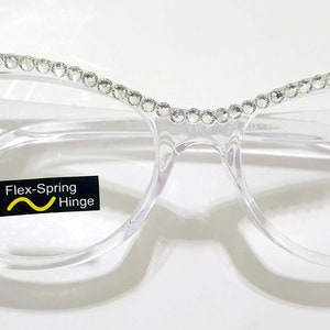 Sale !! Fine Austrian Crystal Clear Crystals  Cats Eye  Reading Glasses Readers  all strengths free ship