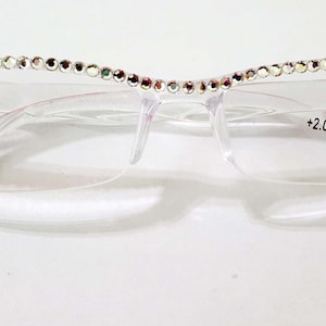 New Style Reading Glasses Readers handmade with Fine Clear Crystals with Spring Hinges